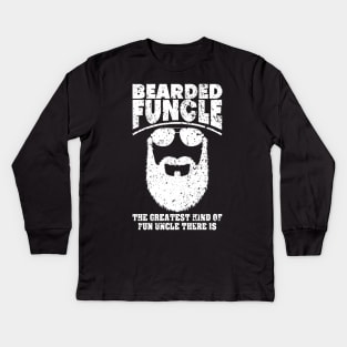 'Bearded Best Funny Uncle' Hilarous Uncle Gift Kids Long Sleeve T-Shirt